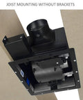 Whisper Quiet Bathroom Vent Fan 90 CFM With 0.8 Sone, Ceiling Mount Exhaust for Small Bathrooms showing joist mounting