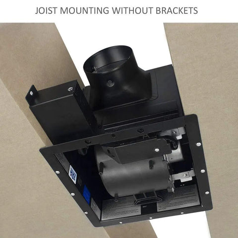 Whisper Quiet Bathroom Vent Fan 90 CFM With 0.8 Sone, Ceiling Mount Exhaust for Small Bathrooms showing joist mounting