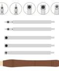 Badass Five Piece Wood Turning Lathe Chisel Set Featuring Rock Solid Tungsten Carbide Tips And Built Tough Square Stainless Handles, showing chisel tips and handles.