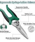 Tough As Nails Heavy Duty Tin Snips And Industrial Scissors With Serrated Stainless Blade Ergonomic Handles for cutting.