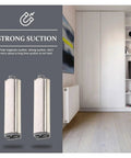 Set Of 4 Cabinet Door Push Latches With Magnetic Hold For Quick Open And Close, displayed beside a sleek wardrobe