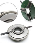 Heavy Duty 3-Jaw Lathe Chuck 12 Inch Self-Centering Beefy Grip For Wood Lathe Bowl Turning Metalworking CNC Milling Drilling With 4 Inch Center Bore close-up view.