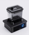 High Octane Oscillating Resin Print Washer For 3D Models Featuring Total No Sweat Four Minute Clean Cycle and Solid Performance, black design with lid.