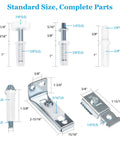 Must Have Bifold Door Repair Kit For Seven Eighths To One Inch Sliding Tracks Two Pack With Top And Bottom Brackets Guide Wheel Pivots And Screws, product dimensions shown.