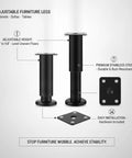 Adjustable Stainless Steel Furniture Legs For Cabinets And Sofas Leveling Feet With Screws 1.5 to 9.8 Inches Heavy Duty Support