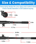 Telescoping Extension Handle For Transom Mount Trolling Motors And Hand Control Outboards 17 to 25 inch dimensions view