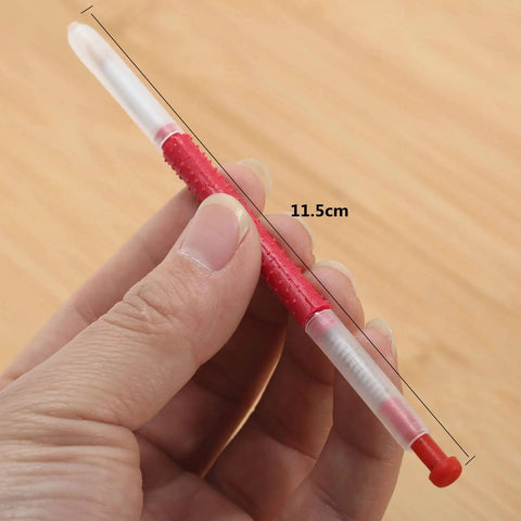 Close-up of Beekeeping Grafting Tools Kit 10 Pack Retractable Needles For Beehive Queen Larva Rearing in hand, 11.5 cm length.