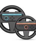 Switch 2 Steering Wheel Racing Accessory Kit For Mario Kart And Racing Games Dual Grip Handle Attachments Black Set Of Two