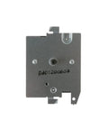Back view of Dryer Timer WE04X20089 Replacement Part for Electric Clothes Dryers, showing metal casing and part number.