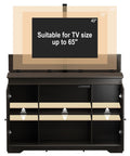 Hidden Motorized TV Lift Cabinet For 55 To 65 Inch Televisions With Storage And Remote Control In A Slick Modern Walnut Finish