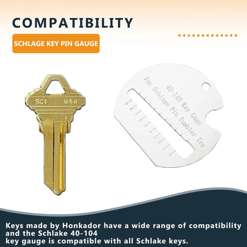 Key Gauge For Schlage Keys Fits All Schlage Keys Pro Gear Key Gauge For Accurate Key Size Checks Durable Steel Construction Easy To Read And Use For DIY Projects Or Locksmith Work Fast And Reliable. Schlage key and stainless steel gauge