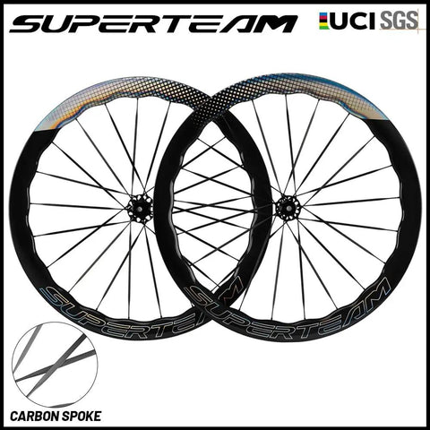 Carbon Disc Wheelset Tubeless Ratchet Bike Wheel 700C 50mm Black Fits Shimano 8 9 10 11 12 Speed Thru Axle