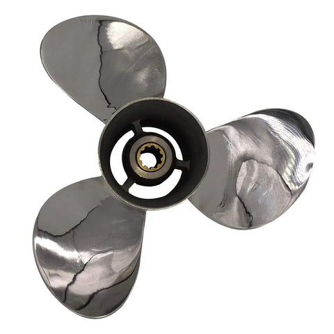 High Polished Stainless Steel Propeller 9 7 8 Inch Diameter Right Hand 3 Blade For Yamaha 20 30HP Outboard Motor Pressed In Rubber Hub 9 7 8 By 12 Pitch Performance Upgrade
