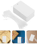 White PVC Blank Hanging Tags With Lanyard 100pcs Waterproof Shipping Labels for home brewing and jewelry display