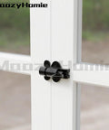 Heavy Duty Self Closing Gate Latches Matte Black Rust Proof Slide Bolt on white door, showcasing easy installation and spring steel durability.