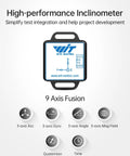 High Precision 9 Axis Inclinometer With Acceleration Gyro Angle Magnetic Field Digital Compass Kalman Filtering sensor diagram
