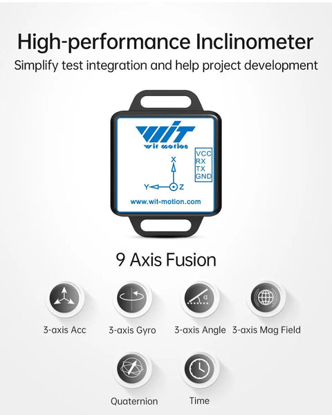 High Precision 9 Axis Inclinometer With Acceleration Gyro Angle Magnetic Field Digital Compass Kalman Filtering sensor diagram