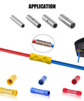 Non Insulated Butt Connectors Kit 220 Pieces Assortment for Quick DIY Wiring Splices and Crimp Terminals, various sizes visible