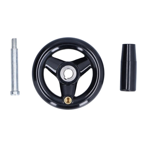 Round Handwheel With Nonslip 3 Spoke Design, Durable Bakelite Revolving Handle Wheel With Cover for machinery use