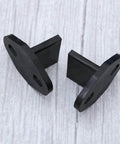 Set Of Two Sliding Barn Door Floor Guides - Adjustable Bottom Mount, Heavy Duty Floor Guides with Screws in Black Finish