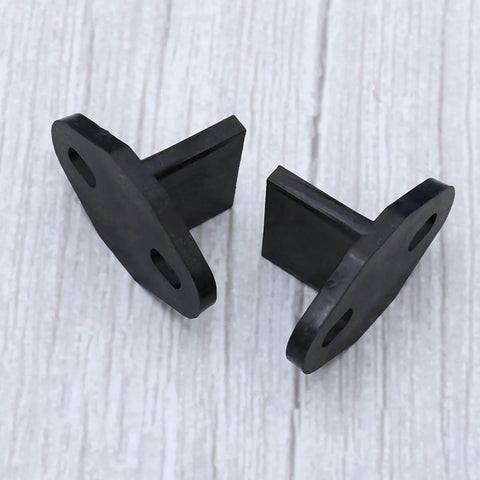 Set Of Two Sliding Barn Door Floor Guides - Adjustable Bottom Mount, Heavy Duty Floor Guides with Screws in Black Finish