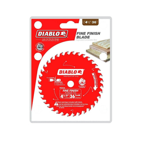 4-1/2 Inch 36 Tooth ATB Cordless Trim Saw Blade With 20 Millimeter Arbor And Three Eighths Inch Reducer Bushing TiCo Carbide