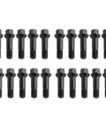 Top Quality 20 PCS Wheel Lug Bolt And Nut Kit For Mercedes Benz Models Fits Part 0009907607 Super Durable High Strength Alloy Steel Secures Wheels Tight Perfect For Daily Drivin Or Street Racing Upfits, 20 black steel lug bolts