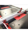 Heavy Duty Aluminum T Track Slot System With Fast Slide Miter Bar Jig That Glides Like Silk On Table Saw Router Table, with clamps and precision design.