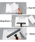 Peeling a sheet from 30 Sheets High Adhesive Cleanroom Dust Removal Pad Sticky Paper Self Sticky Adhesive Dust Collector for Cleaning Dust Dirt and Lint on Surfaces