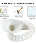 Heavy Duty Flexible Fume Extraction Arm With Precision Dust Removal Hood And Complete Hose Pipe Fitting Kit For Smooth Smoke And Dust Collection In Any Workshop 2 Inch 10 Foot White featuring articulated high-strength flexible hose.