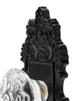 Detailed view of Two Piece Vintage Cabinet Pull Drawer Knob Set With Clear Resin Knob Distressed Pewter Finish Old School Retro Appeal For Cupboard