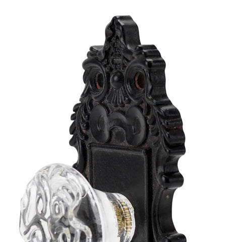 Detailed view of Two Piece Vintage Cabinet Pull Drawer Knob Set With Clear Resin Knob Distressed Pewter Finish Old School Retro Appeal For Cupboard