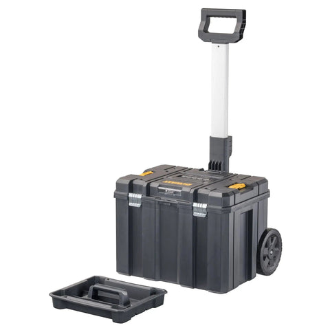Rolling Tool Box With Wheels And Telescopic Handle Large Deep Stackable TSTAK Carrier For Home Shop Or Jobsite