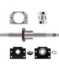 Kick Start Your Rig With Heavy Duty Ball Screw Kit For Cnc Router Engravers Using SFU20 Specs 20MM Lead Rod Nuts BKBF15 Seats Couplings L300 To L2000MM Ensuring C7 Accuracy For Effortless Smooth Movements On All Machining Projects Today. CNC ball screw kit with SFU20 screw, BK/BF15 seats, coupler, nut, and mounting blocks