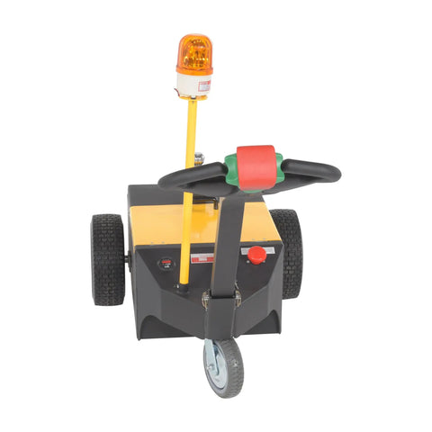 Heavy Duty Electric Powered Tugger 3K Cart Mover with orange safety light and easy handle controls for trailers.