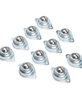 Heavy Duty Galvanized Steel Ball Wheel Casters Delivering Rock Solid Sixty Six Pound Capacity With Smooth 360 Degree Flex Swivel Action.