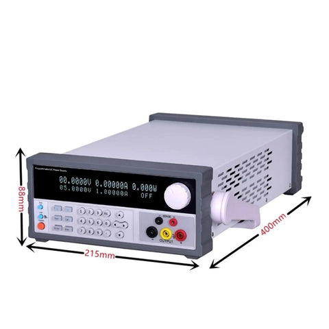 Six Digit Display Lab Adjustable Rectifier Power Supply 60V 3A for Mobile Phone Repair and DIY Electronics Projects with RS232 RS485 USB Interface Voltage Current Stabilization Overload Protection, 215mm front view