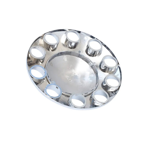 Chrome Plated ABS Front Axle Covers Kit For Semi Trucks With Thread-On 33mm Lug Nut Covers And Removable Caps Includes Installation Tool