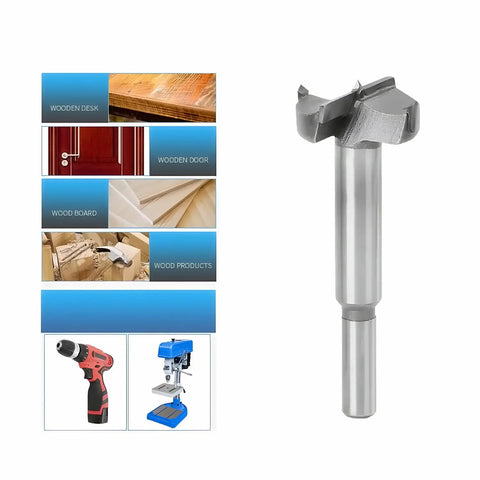 Heavy Duty Forstner Bit Set With Carbide Tips And High Speed Steel Shank Smooth As Silk Wood Drill Bits 15mm To 35mm, close-up of drill bit