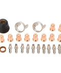 Heavy Duty Plasma Cutter Electrode And Nozzle Replacement Kit For Yeswelder Cut 55ds Pro 65ds with copper and ceramic components.
