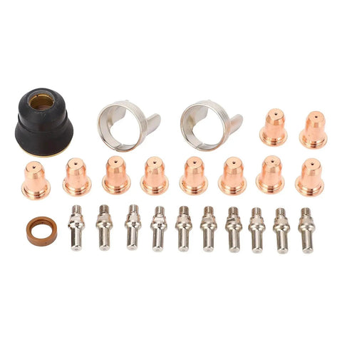 Heavy Duty Plasma Cutter Electrode And Nozzle Replacement Kit For Yeswelder Cut 55ds Pro 65ds with copper and ceramic components.