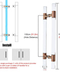 Clear Acrylic Sliding Door Pull Handle for Exterior and Interior Doors Round Push Pull Bar for Wood and Glass Office KTV Shop Use Tall Sizes 24 32 39 47 59 Inches No Sweat 2 Hole Mount Rust and Water Resistant