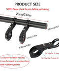 Bike Handlebar Extender Aluminum Alloy Bracket Extension Set For Mounts And Accessories with size annotations