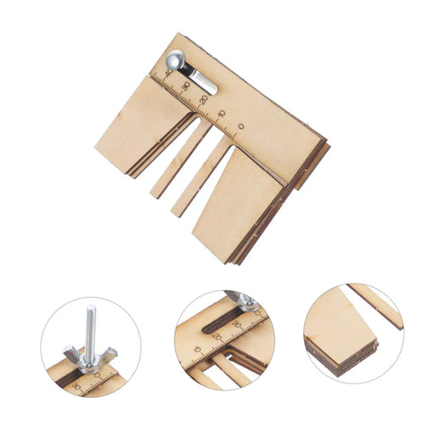 Wooden Mooring Tools for Model Ship Building with ruler and metal screw, showcasing handcrafted details for Sailing Models.