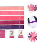 Five Piece Yoga Resistance Bands Set Foldable Silicone Bands with strong load bearing for gym workouts and bodybuilding
