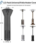 Beefed Up Heavy Duty Outdoor Patio Heater Cover With Zipper And Storage Bag, Waterproof UV Resistant Dust Proof Windproof Shield