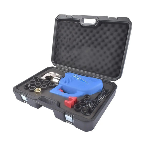 Built Like A Tank 15 Ton Hydraulic Crimping Tool With 14 Die Set Professional Grade For 9 Awg To 800 MCM Cable in case.