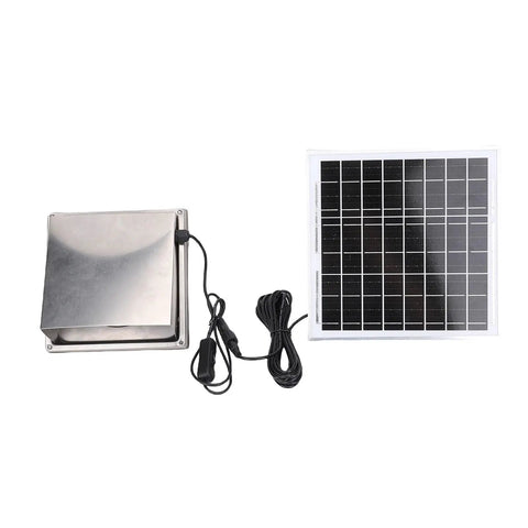 Solar Exhaust Fan Kit With 8W Panel For Greenhouses Sheds Porta Potty Dog Houses And Chicken Coops And More 7.3 Inch Ventilation Fan Pulls Hot Air And Odors Out Keeps Indoor Air Fresh Portable Easy Install