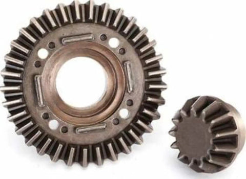 Rear Differential Ring And Pinion Gears 8579 Silver Upgrade Kit for Unlimited Desert Racer close-up view of gears