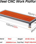 6 Inch Elevated Heavy Duty Work Platform With Adjustable Feet For Industrial CNC Workshop Use Non Slip Steel Ergonomic Deck With Stabilizing Leveling Feet Perfect For Factory Manufacturing On Uneven Floors 52x19in 132x49cm